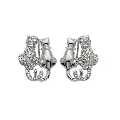 

Yoursfs® 18K White Gold Plated Cute Cats Earrings Use Austrian Crystal Fashion Jewelry