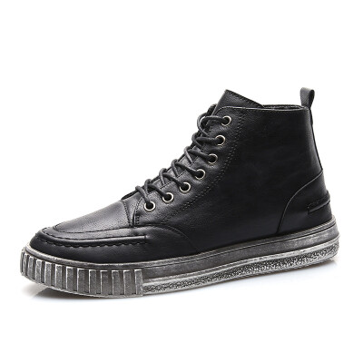 

High-cut leather boots, British style and platform,Men's shoes