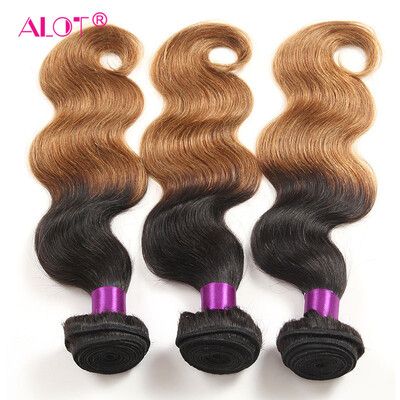 

Alot Hair Brazilian Virgin Ombre Hair Body Wave 3 Bundle / Lot Two Tone Color 1b / 30
