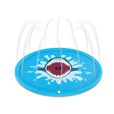 

Blue Shark Pattern Water Spray Cushion Tummy Time Kids Fun Water Play Mat Child Development Play Center
