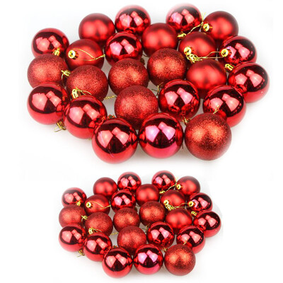 

Green reed Christmas tree decoration Christmas ball bright matte ball 48 Pack red