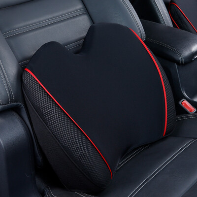 

ICAROOM car waist memory foam car waist back cushion office seat pillow cushion car four seasons universal lumbar pillow I-605MAC-B Knight Black