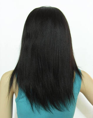 

QDKZJ Pre Plucked Full Lace Human Hair Wigs For Black Women Brazilian Yaki Straight Remy Hair Natural Black Ever Beauty