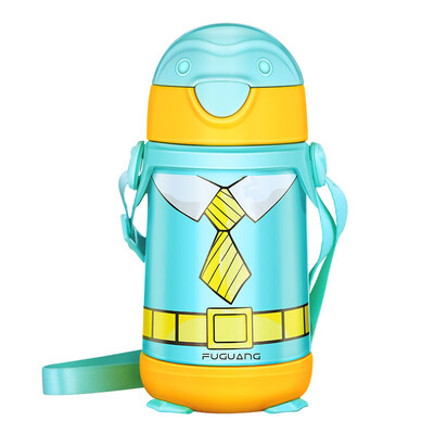 

Fuguang small Q series childrens vacuum stainless steel vacuum flask with rope portable insulation cup baby with straw leakproof kettle learning drink cup blue 320ml WFZ1051-320