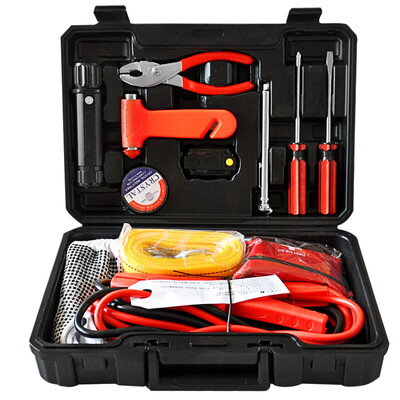 

12 sets of Libo Automobile Emergency Rescue Toolbox Safety hammer battery line tow rope tire pressure pen tool kit