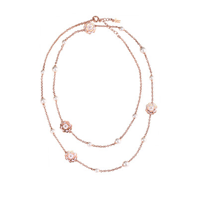 

Folli Follie Fu Li Fu Li Ladies rose gold Santorini flower sweater chain necklace 2N15T002 rose gold