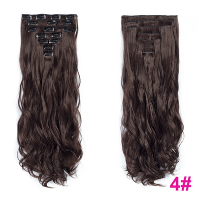 

7pcsset Clip in Hair Extensions 20inch Long Wavy Heat Resistant Kanekalon Synthetic Hairpiece Gifts for Girl Lady Women