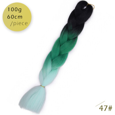 

AISI HAIR 100g/pcs 24inch Kanekalon Jumbo Braids Hair Ombre Two Tone Colored Synthetic Hair for Dolls Crochet Hair