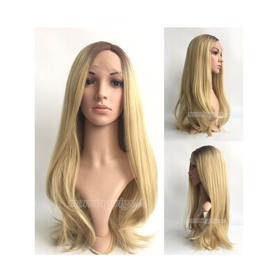 

20 INCHES BLONDE AND BROWN SYNTHETIC LACE FRONT WIG