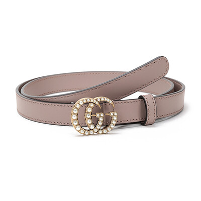 

GUCCI Gucci ladies leather pearl double G buckle belt belt 476342 AP0WT 5784 90cm