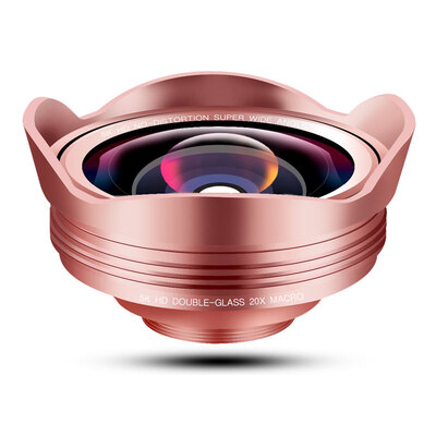 

Umeitu (D25) mobile lens anti-distortion ultra-wide-angle macro combo general Apple Huawei oppo and other external camera camera rose gold