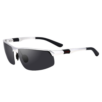 

Molong mens polarized sunglasses mens driver mirror driving mirror sunglasses driving aluminum magnesium sports riding glasses M3121 silver frame black gray tablets