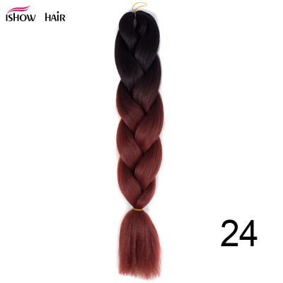 

Silky Strands 24'' 100g Ombre Synthetic Braiding Hair Extensions For Crochet Braids Kanekalon Jumbo Braids Two Tone Ombre Color 1p