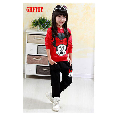 

GHFTTY autumn winter girls clothing sets cartoon minnie mouse childrens wear cotton casual tracksuits kids clothes sports sui