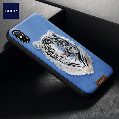

Lock (ROCK) Apple X / 10 Phone Case iPhoneX / 10 Case Shock Hard Case Embroidery Series Tiger