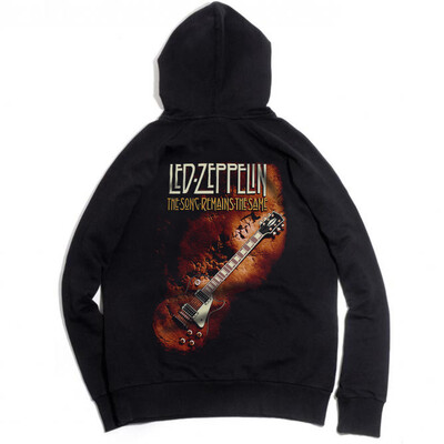 

2017 black hooded hoodie with Guitar design