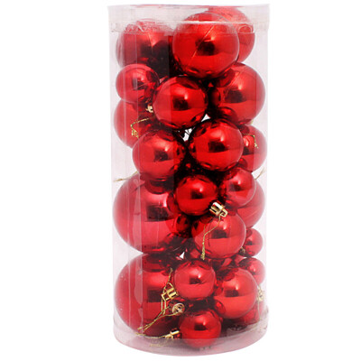 

Multi-Memories Christmas Balls 36 Christmas Balls Bright Electroplating Balls Plastic Balls Christmas Decorations Christmas Tree Package Pendant Red