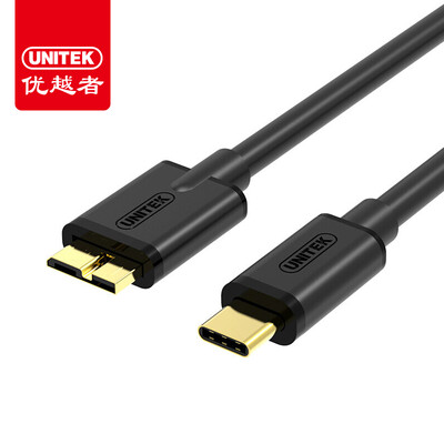 

Superior UNITEK Y-C475BBK USB31type-c to MicroUSB30 data extension cable 1 meter black Samsung mobile phone mobile hard disk data charging cable