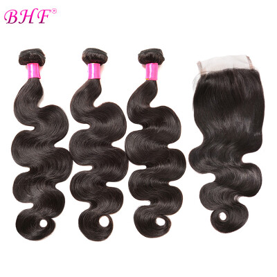 

BHF Hair Indian Virgin Hair Body Wave With Lace Frontal Closure 44 8A Unprocessed Virgin Hair