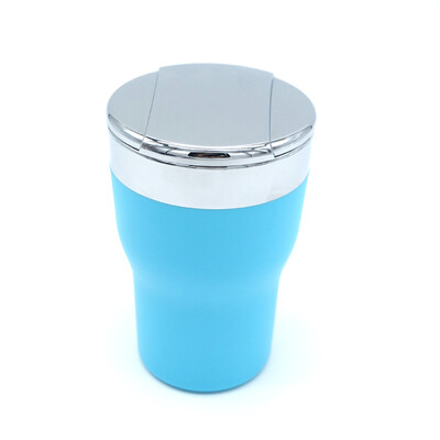 

enjoy free YH37 LED car ashtray anti-flame retardant car ashtray colorful neon universal ashtray black heightening