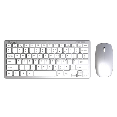 

iFound W62266269 Keyboard Mouse Set Wireless Mouse Girl Portable Keyboard Business Office Chocolate Key Cap Film Keyboard Silver