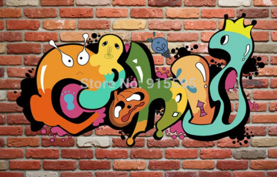 

Custom Mural Wallpaper 3D Colorful Graffiti Retro Modern Style Mural Children's Room Living Room KTV Bedroom Backdrop Wallpaper