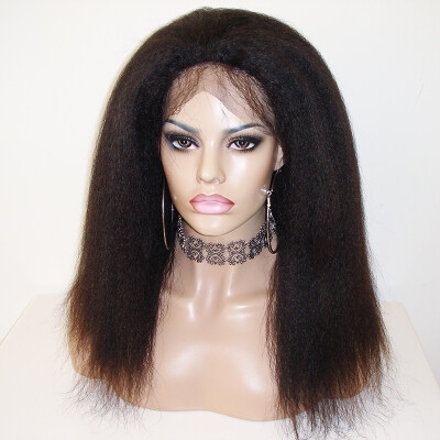 

Charming Hair Products Peruvian Virgin Human Hair Lace Front Wig Italian Yaki Lace Wig With Baby Hair