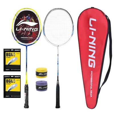 

Li Ning / Lining Men and Women Single Carbon Badminton Racket Single (Threaded) Blue Yellow