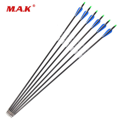 

12 шт. 30 дюймов Spine 340 Dia 7.5mm Pure Carbon Arrow Shaft со съемным наконечником для Recurve Compound Bow Hunting Shooting