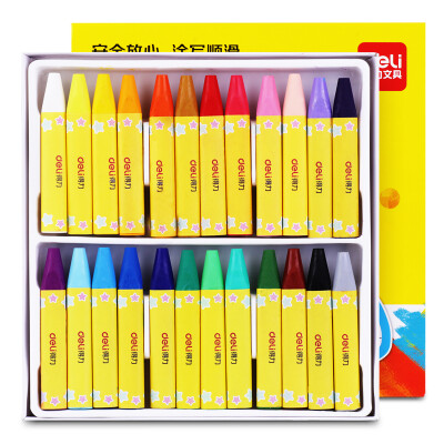 

Deli deli 24 color student triangle rod silk oil painting stick children Crayon painting pen 72080