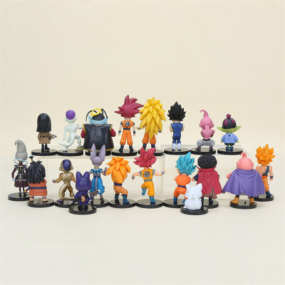 

20pcs/set Dragon Ball Z Super Saiyan Son Goku Vegeta Buu Freeza Beerus PVC Action Figures Model Toy In Bag