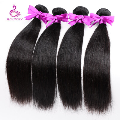 

Silkswan Peruvian Straight human Hair 3 bundles Remy hair natural color Hair extensions 8-28inch free shipping