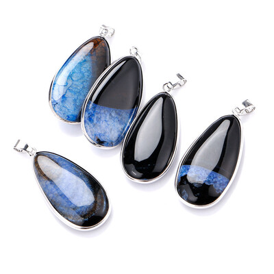 

1 PCS Yumten Natural Crystal Necklace Water Droplets Pendant Silver Men Jewelry Women Collier Femme Casamento Bijoux Colar Masculi