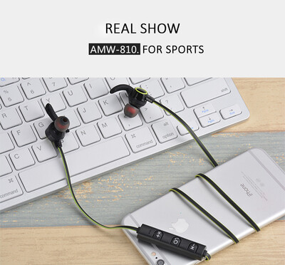 

AMW-810 Sports Sweatproof Stereo Bass Hi-Fi Sports headset Wireless Bluetooth 4.1 Earphone For iPhone Xiaomi Samsung Huawei etc