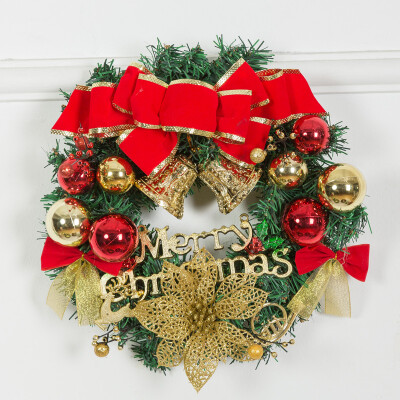 

Mu Mei Yi Christmas decorations Christmas tree packages scene layout Christmas door rattan wreath 30CM red knot