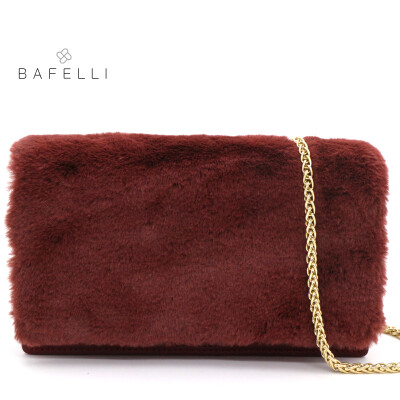 

BAFELLI autumn&winter new arrival real fur chains shoulder bag rabbit fur warm plush bag bolsa feminina gary flap women bag