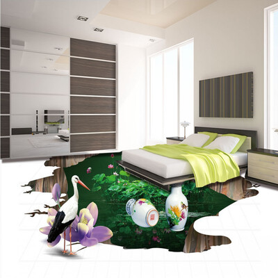 

Free Shipping 3D Floor Hawthorn Chinese Wind Ground Painting office studio lobby restaurant floor wallpaper mural 250cmx200cm