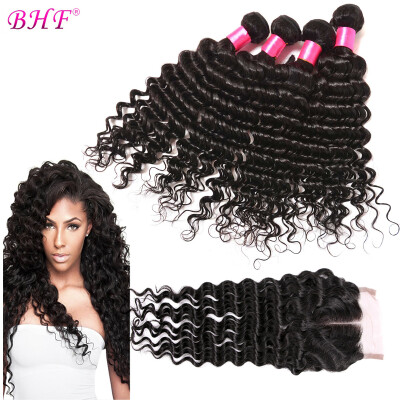 

4 Bundles Malaysian Deep Wave With Closure Malaysian Silk Base Closure Deep Wave Malaysian Deep Curly Closure With Dhl Shipping