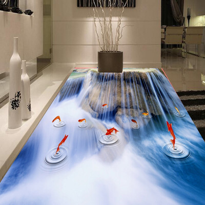

Бесплатная доставка ресторан спальня лобби 3D Water Falls украшение водонепроницаемый пол обои фрески 250cmx200cm