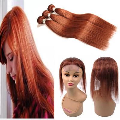 

Brazilian Straight 33 Color Auburn Human Hair Bundles With Closure Brazilian Human Hair With Closure Cheap Virgin Hair Weaves