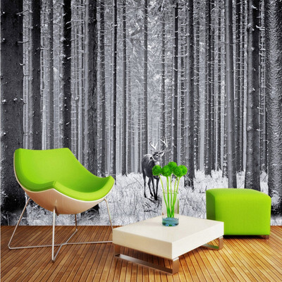 

Photo wallpaper Black white forest art TV background wall painting home decoration living room bedroom corridor wallpaper mural