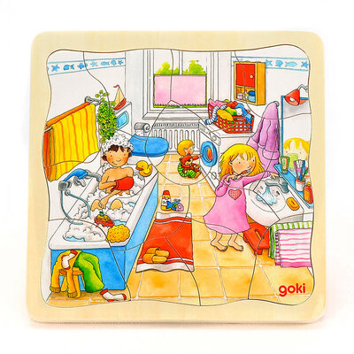 

goki Wooden Jigsaw Puzzle with Storage tray 244896pcs&4655pcs of 4 layers for kids
