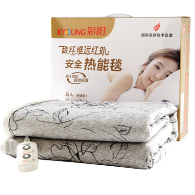 

Caiyang electric blanket electric mattress double safety waterproof far infrared carbon fiber 10 double printing control blanket 8572 black rose width 140 length 170