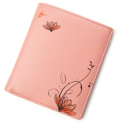 

HMILY Women Wallet Follow Pattern Pocket Genuine Leather Ladies Purse Mini Card Holder Cute Ladies Money Bag Ultrathin Model