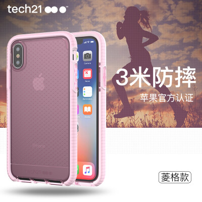 

tech21 Apple iPhoneX (5.8 inch) shatter-resistant mobile phone case Ling Che pattern Apple iPhone 10 thin shatter-resistant case protective sleeve pink