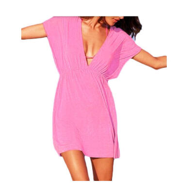 

Buenos Ninos Women's Ice Silk Batwing Sleeve Beach Dress