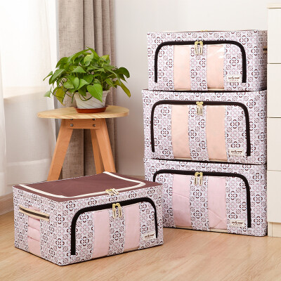 

Baicaoyuan Oxford cloth three-sided visual storage box clothes sundries storage box storage box 4 sets 36L256L2 printing coffee