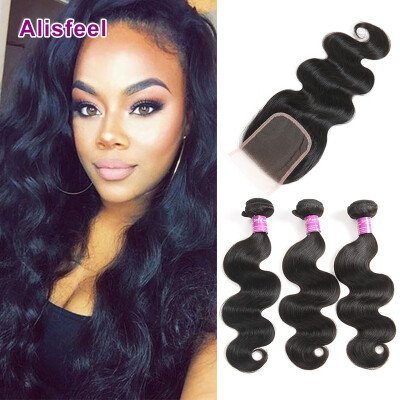 

Peruvian Body Wave with Closure Unprocessed Human Hair Weave 3/4 Bundles with Closure Peruvian Virgin Hair with Closure