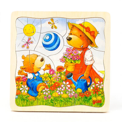 

goki Wooden Jigsaw Puzzle with Storage tray 244896pcs&4655pcs of 4 layers for kids