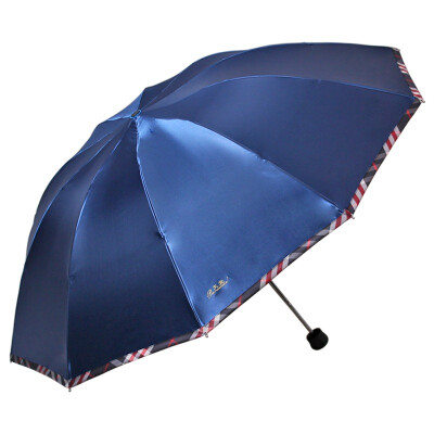 

Jingdong supermarket] heaven umbrella to strengthen the strengthening of satin black vinyl lattice bag edge of the anti-UV three steel bar steel large business clear sun umbrella camel 33196E